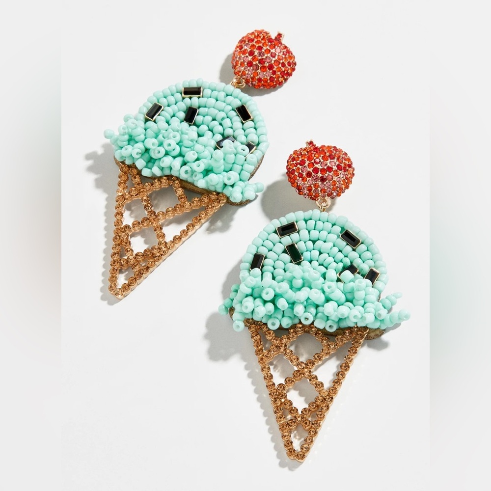 BaubleBar Mint and Gold Beaded Earrings - Picture 1 of 4